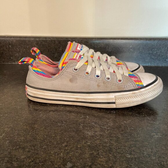 Chuck Taylor All Star Gray Rainbow Stripe- Size 2 - Picture 2 of 9